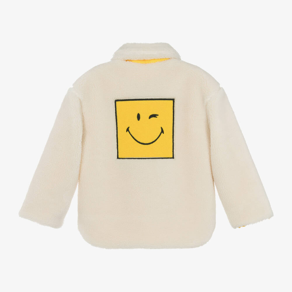 MARC JACOBS-Ivory Shearling Smiley Jacket | Childrensalon Outlet