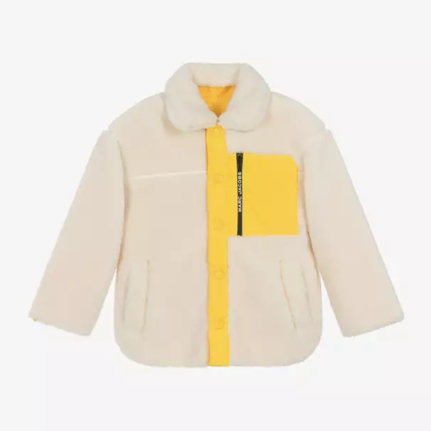 MARC JACOBS-Ivory Shearling Smiley Jacket | Childrensalon Outlet