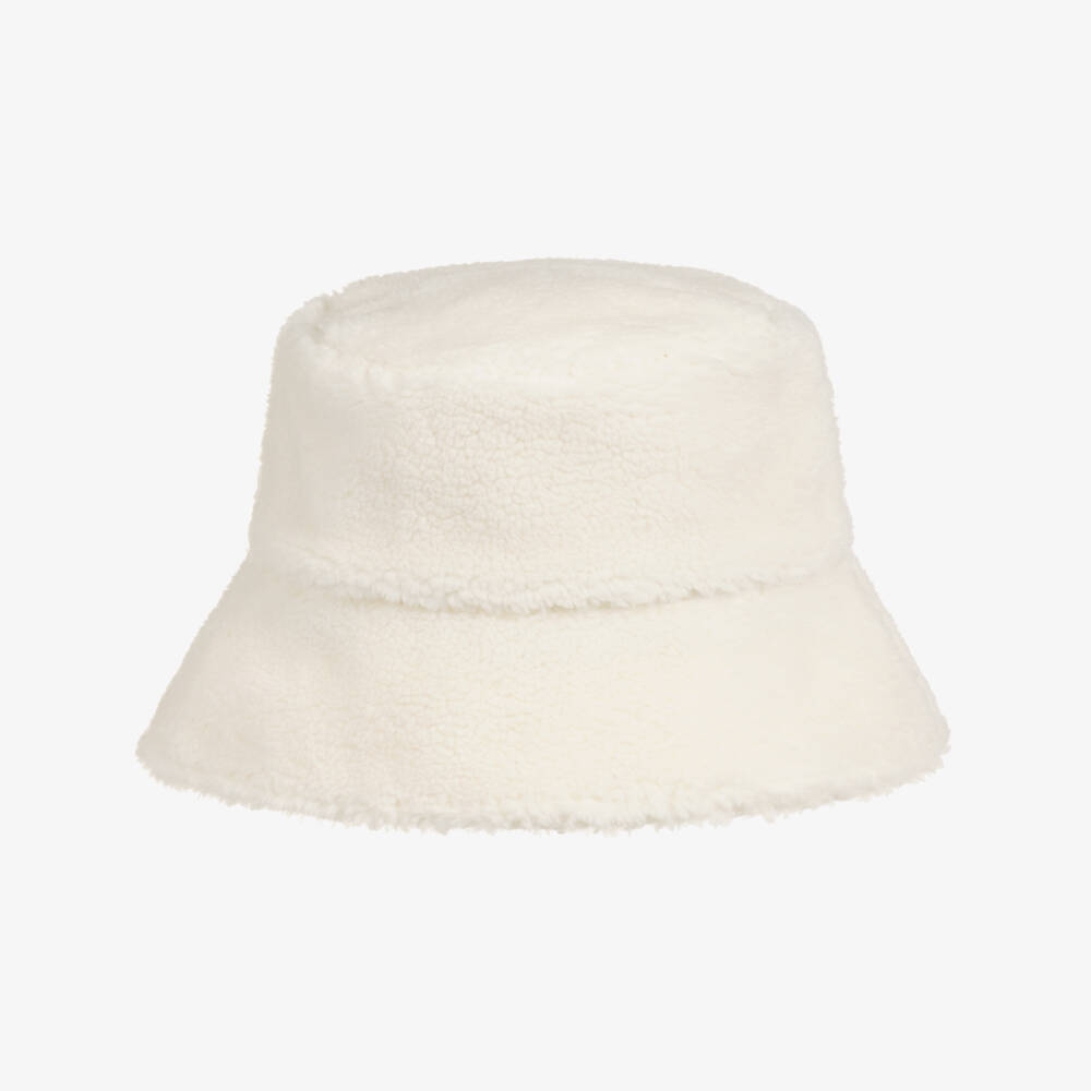 MARC JACOBS-Ivory Sherpa Fleece Disney Bucket Hat | Childrensalon Outlet