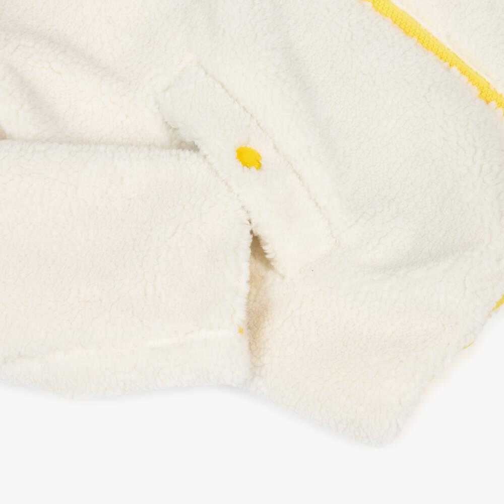 MARC JACOBS-Ivory Teddy Fleece Jacket with Embroidered Mickey Mouse | Childrensalon Outlet