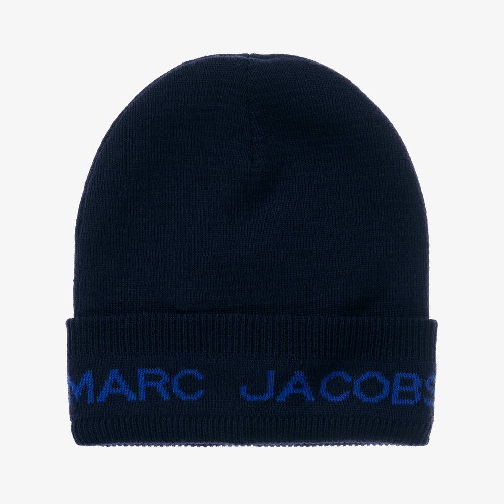 MARC JACOBS - قبعة بيني قطن وصوف محبوك لون كحلي | Childrensalon