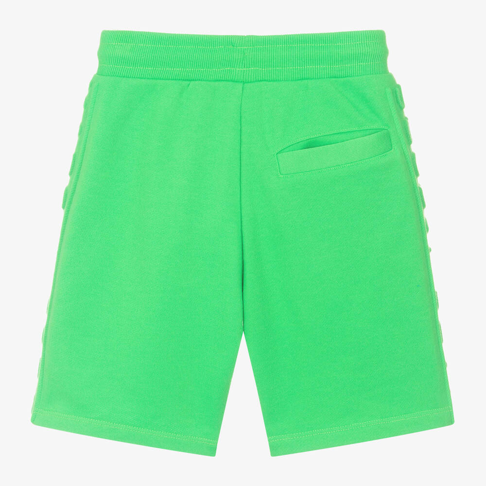 MARC JACOBS-Neon Green Embossed Cotton Shorts | Childrensalon Outlet