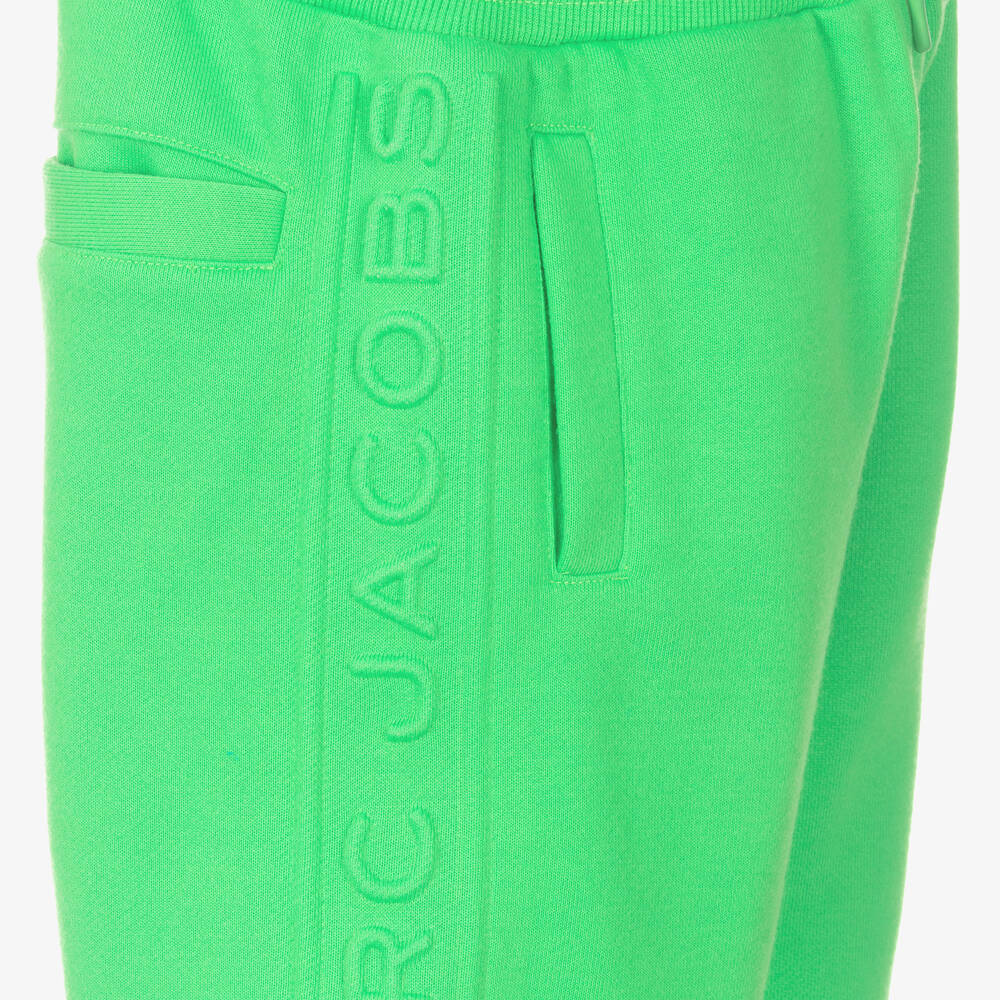 MARC JACOBS-Neon Green Embossed Cotton Shorts | Childrensalon Outlet