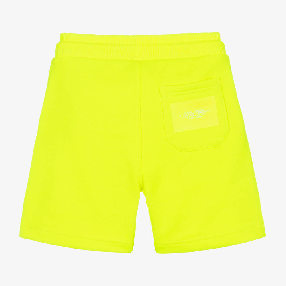 MARC JACOBS Neon Yellow Cotton Logo Shorts