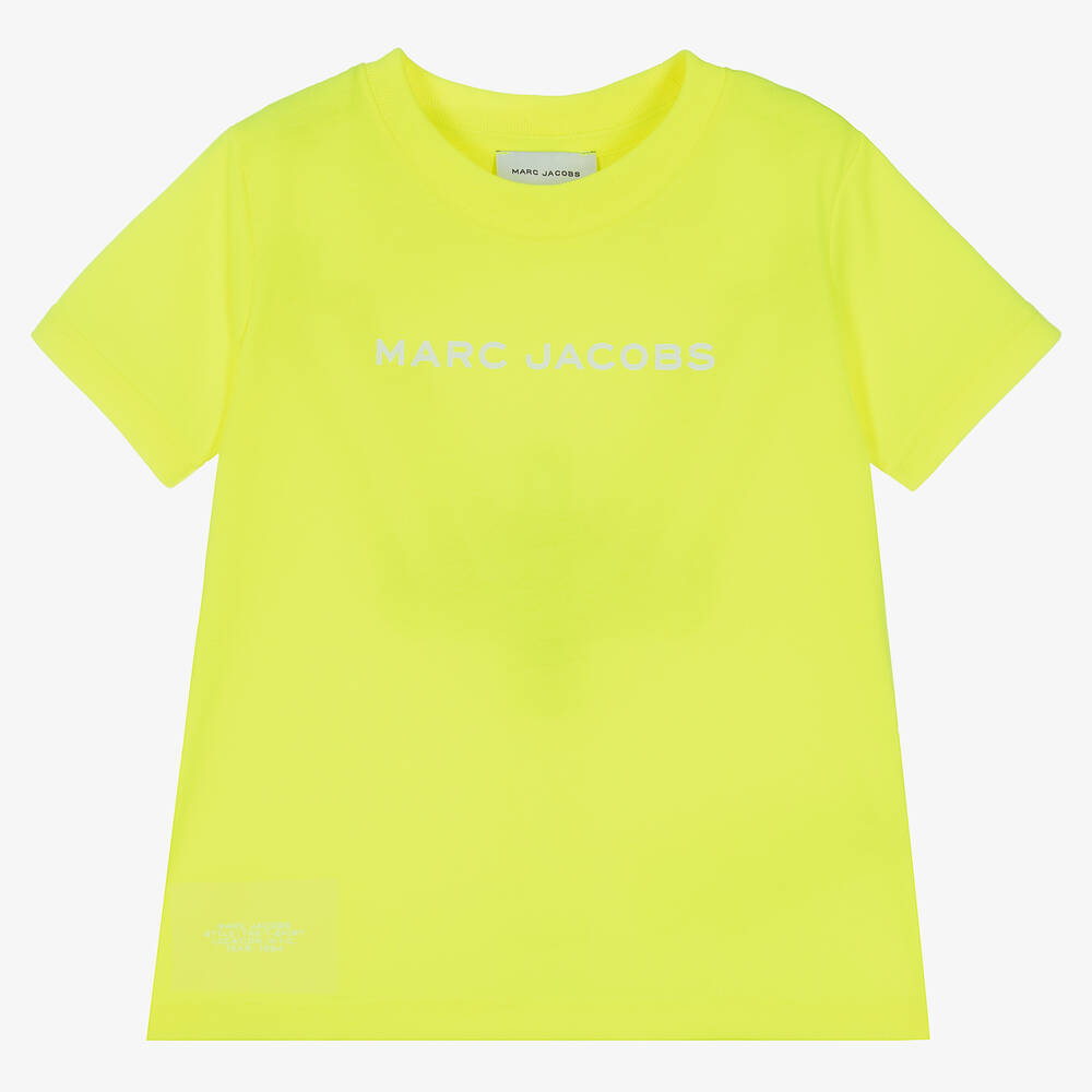 MARC JACOBS-Neon Yellow Jersey Logo T-Shirt | Childrensalon Outlet