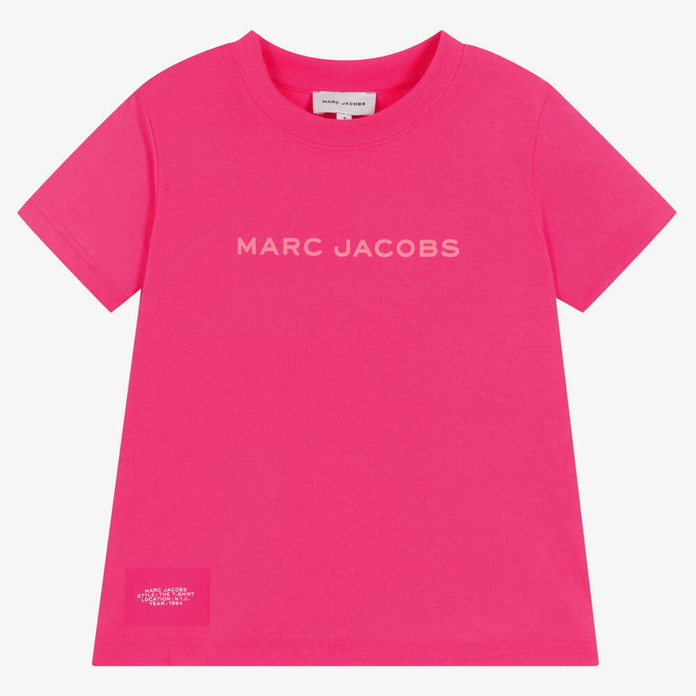 MARC JACOBS - Pink Jersey Logo T-Shirt | Childrensalon