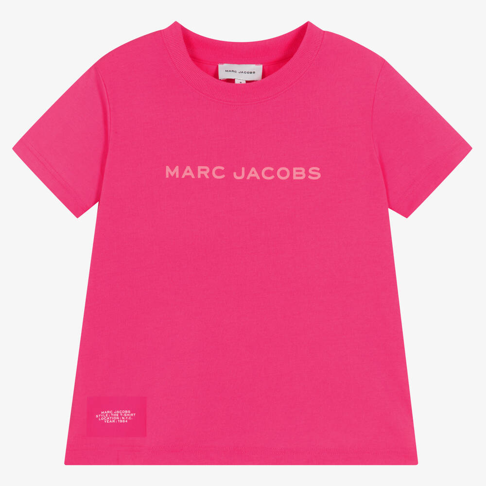 MARC JACOBS - تيشيرت جيرسي لون زهري فيوشيا للبنات | Childrensalon