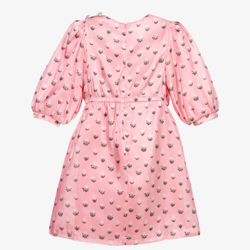MARC JACOBS-Pink Printed Satin Dress  | Childrensalon Outlet