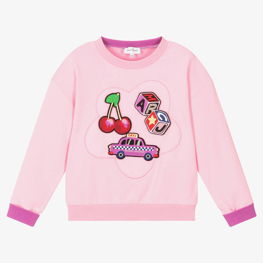 MARC JACOBS - Pink Velcro Badges Sweatshirt | Childrensalon
