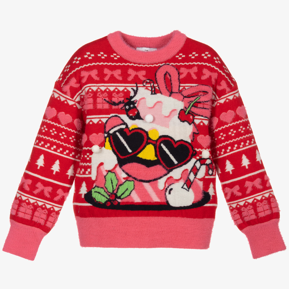 MARC JACOBS - Red & Pink Festive Sweater | Childrensalon
