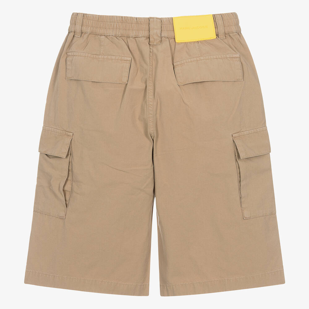 MARC JACOBS-Teen Beige Cotton Twill Cargo Shorts | Childrensalon Outlet