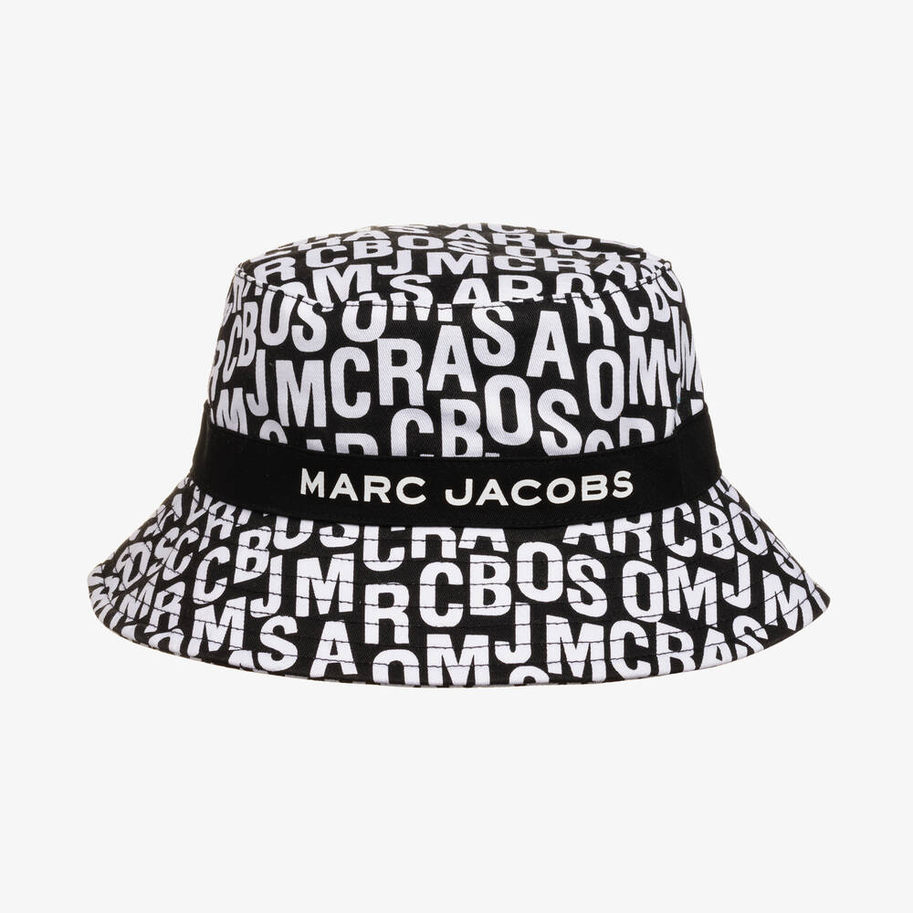 MARC JACOBS-Teen Black & White Cotton Bucket Hat | Childrensalon Outlet