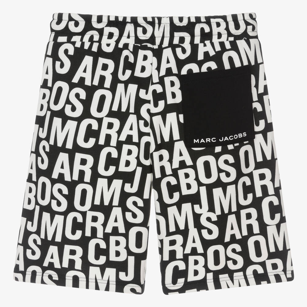 MARC JACOBS-Teen Black & White Cotton Jersey Shorts | Childrensalon Outlet