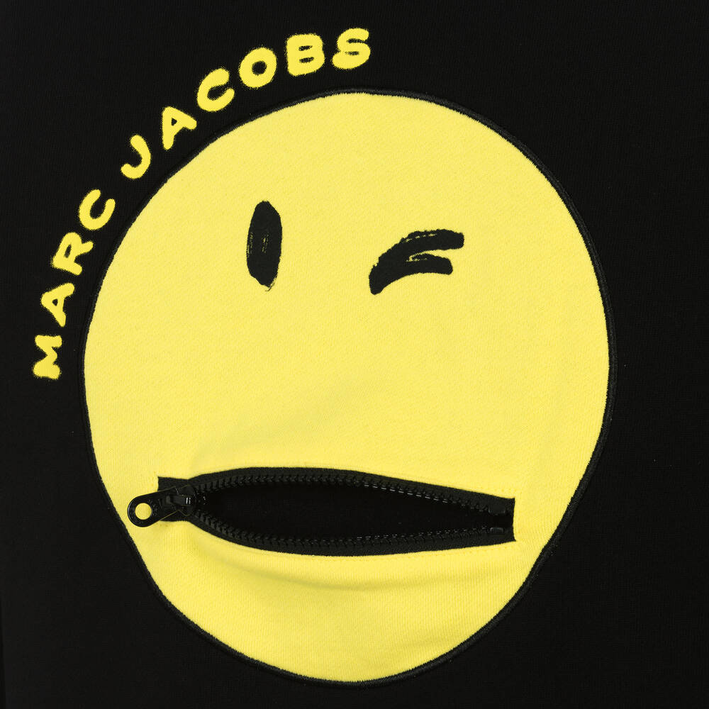 MARC JACOBS-Teen Boys Black Smiley Face Sweatshirt | Childrensalon Outlet