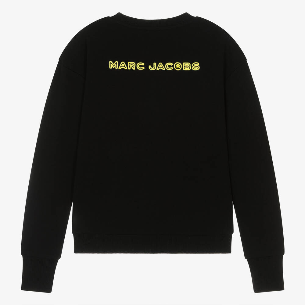 MARC JACOBS-Teen Boys Black Smiley Face Sweatshirt | Childrensalon Outlet