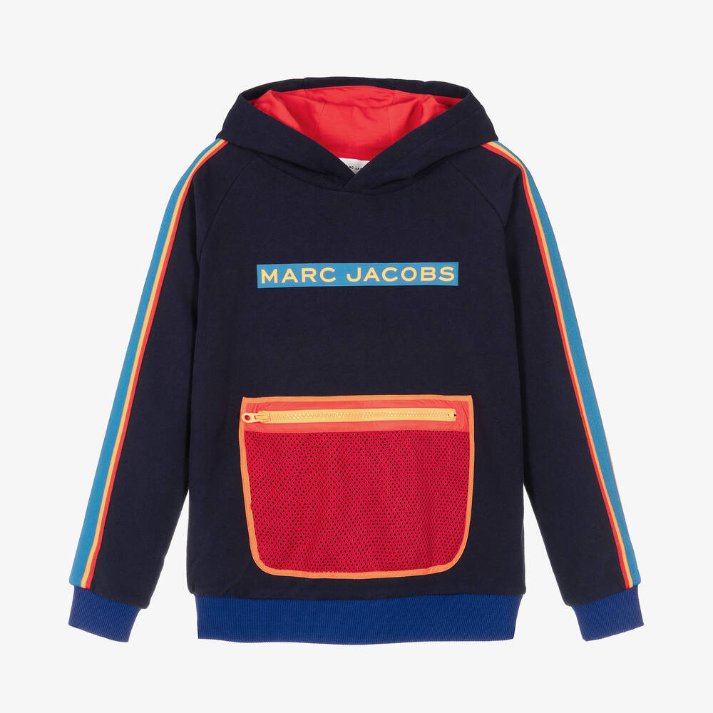 MARC JACOBS - Teen Boys Blue Cotton Pocket Hoodie | Childrensalon