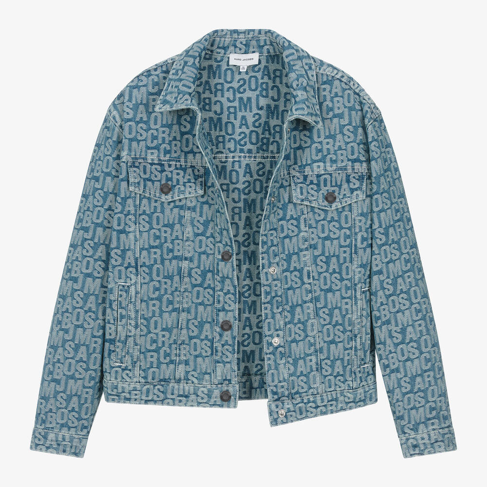 MARC JACOBS-Teen Boys Blue Jacquard Denim Jacket | Childrensalon Outlet