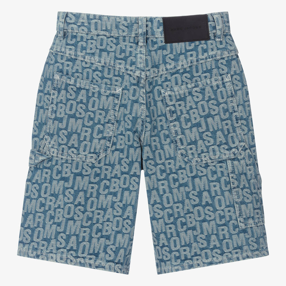 MARC JACOBS-Teen Boys Blue Jacquard Denim Shorts | Childrensalon Outlet