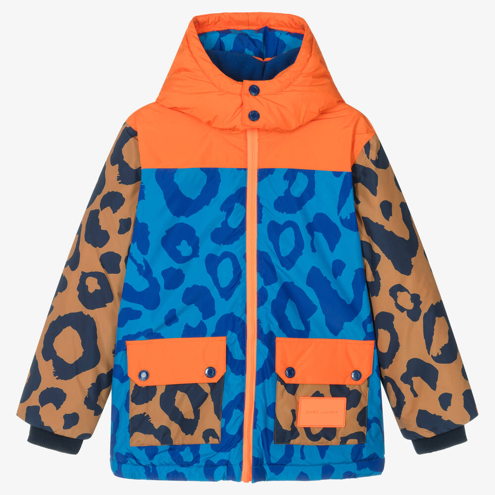 MARC JACOBS - Teen Boys Blue Leopard Print Ski Coat | Childrensalon