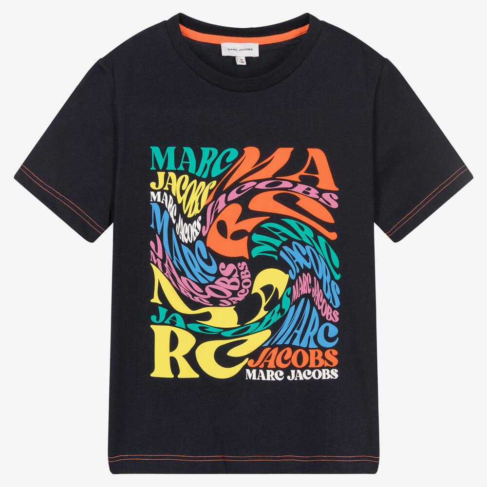 MARC JACOBS Teen Boys Blue Logo Cotton T Shirt Childrensalon