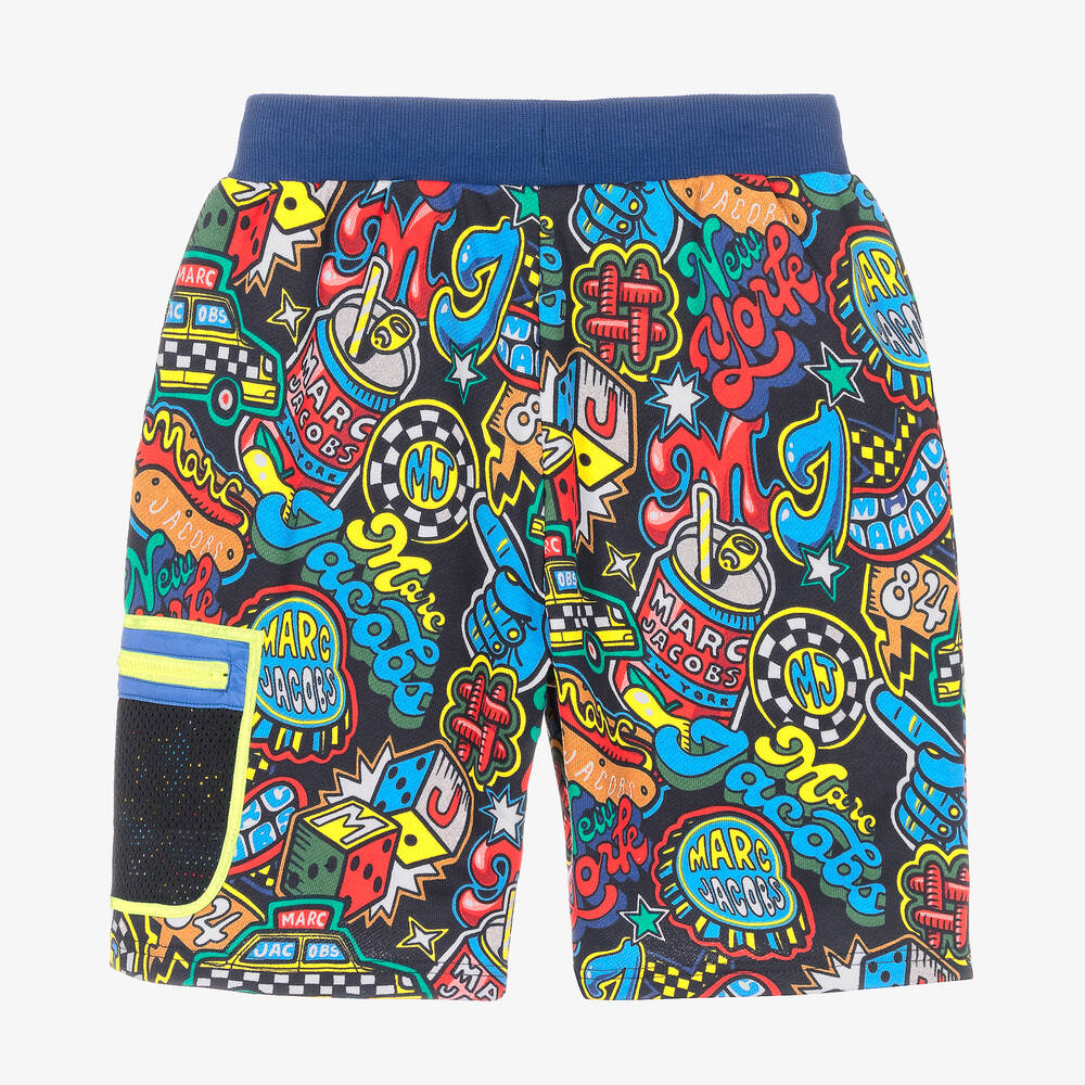 MARC JACOBS-Синие хлопковые шорты с нашивками для мальчиков-подростков | Childrensalon Outlet