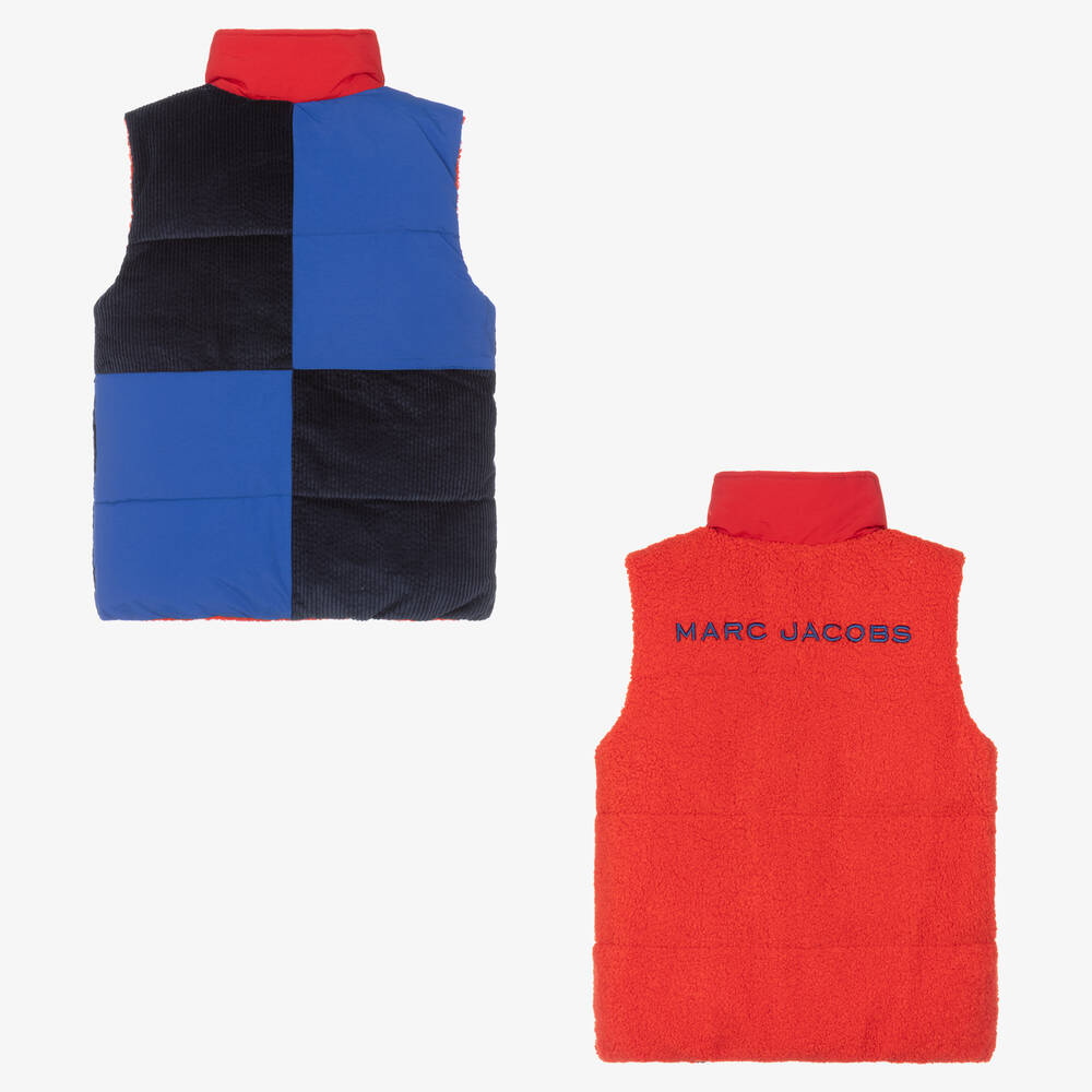 MARC JACOBS-Сине-красный двусторонний флисовый жилет | Childrensalon Outlet