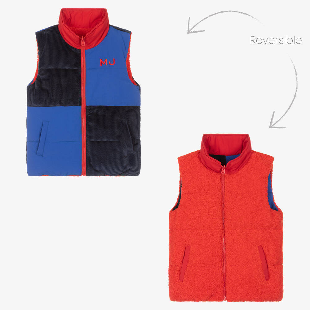 MARC JACOBS - Gilet polaire bleu rouge réversible | Childrensalon