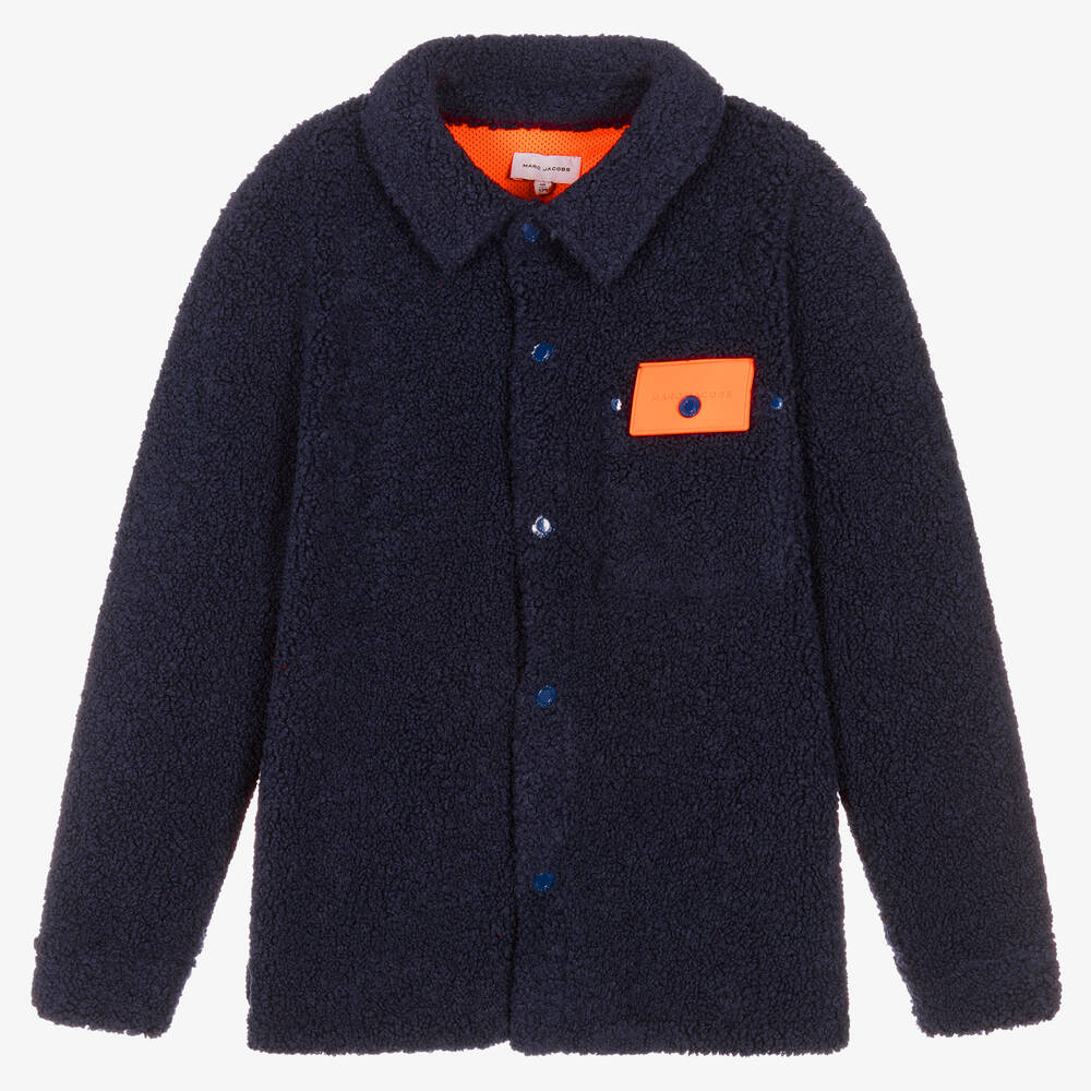 MARC JACOBS - Teen Boys Blue Sherpa Fleece Jacket | Childrensalon