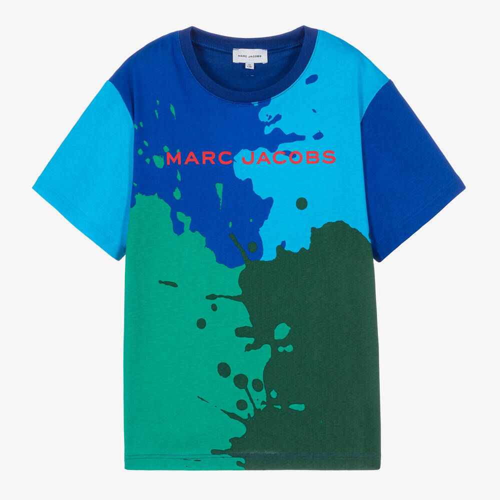 MARC JACOBS - تيشيرت تينز ولادي قطن عضوي لون أخضر وأزرق | Childrensalon