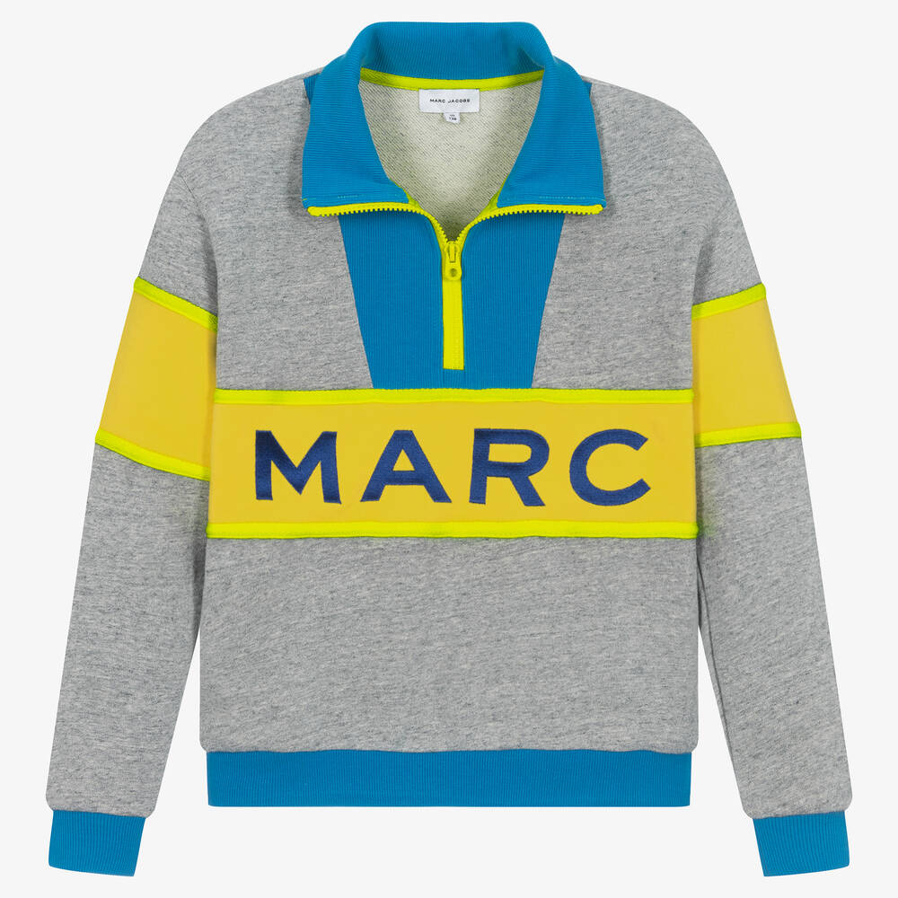 MARC JACOBS - Teen Boys Grey & Yellow Sweatshirt | Childrensalon