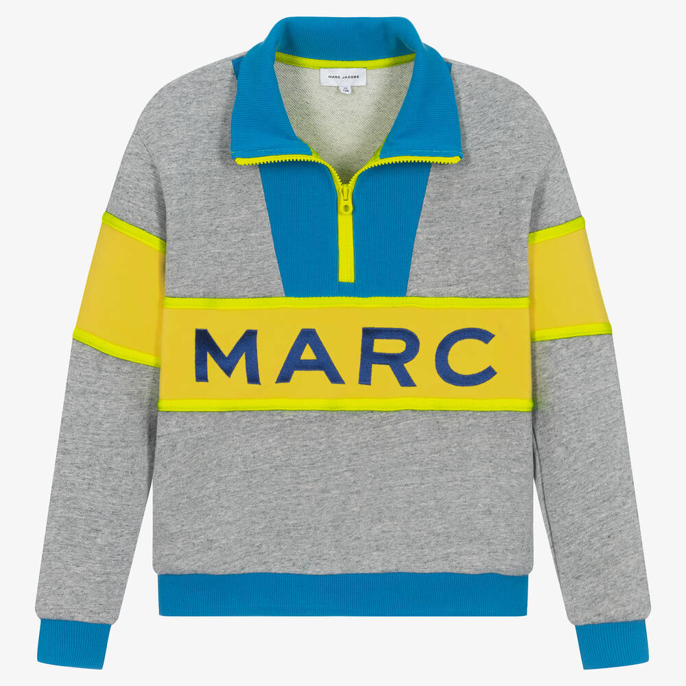 MARC JACOBS - Sweat gris et jaune ado garçon | Childrensalon