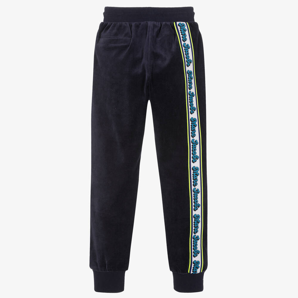 MARC JACOBS-Teen Boys Navy Blue Velour Joggers | Childrensalon Outlet
