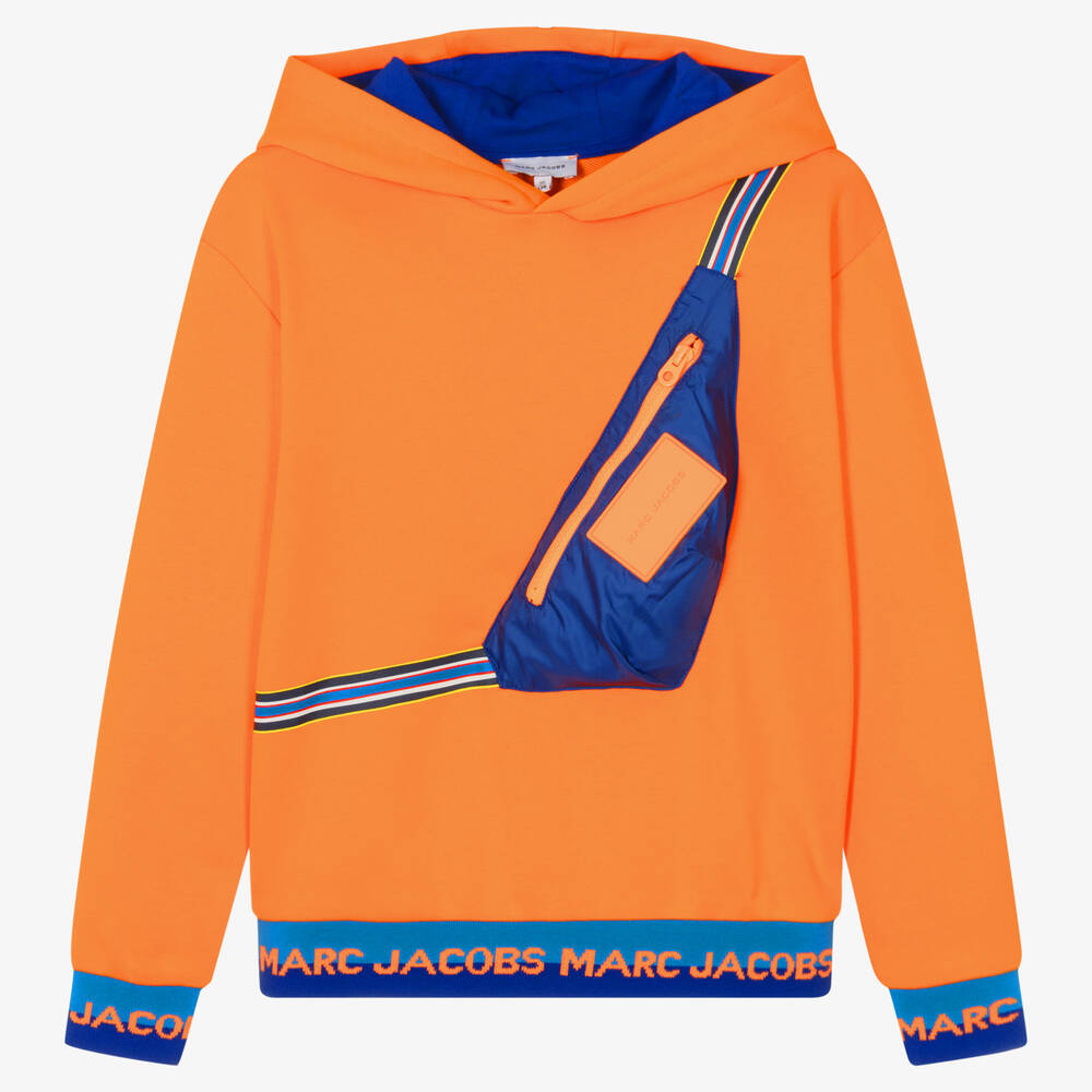MARC JACOBS-توب هودي قطن جيرسي لون برتقالي تينز ولادي | Childrensalon Outlet