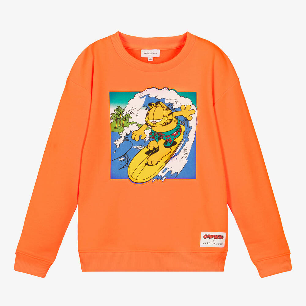 MARC JACOBS - Teen Boys Orange Surfing Garfield Sweatshirt | Childrensalon