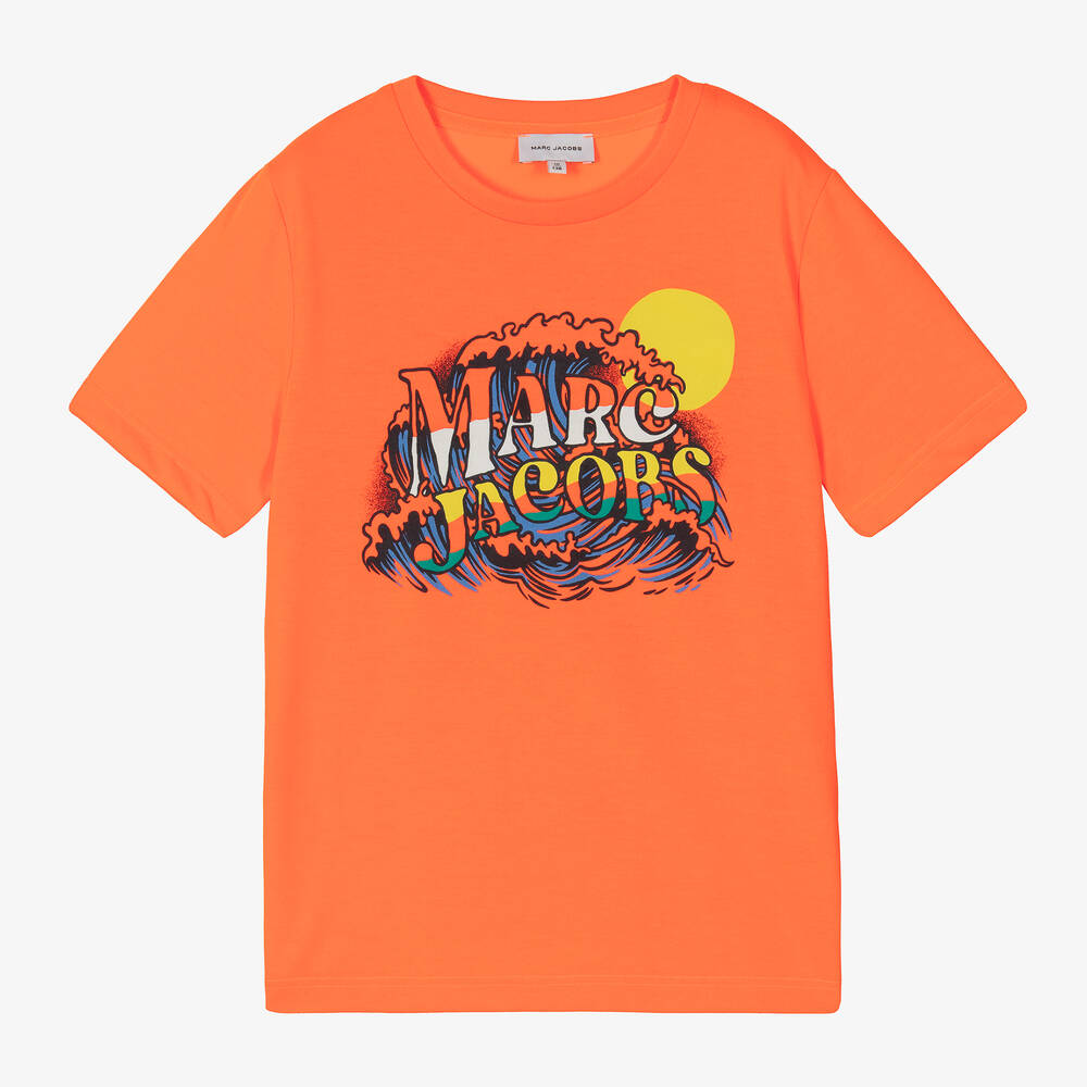 MARC JACOBS - Teen Boys Orange Wave Logo T-Shirt | Childrensalon