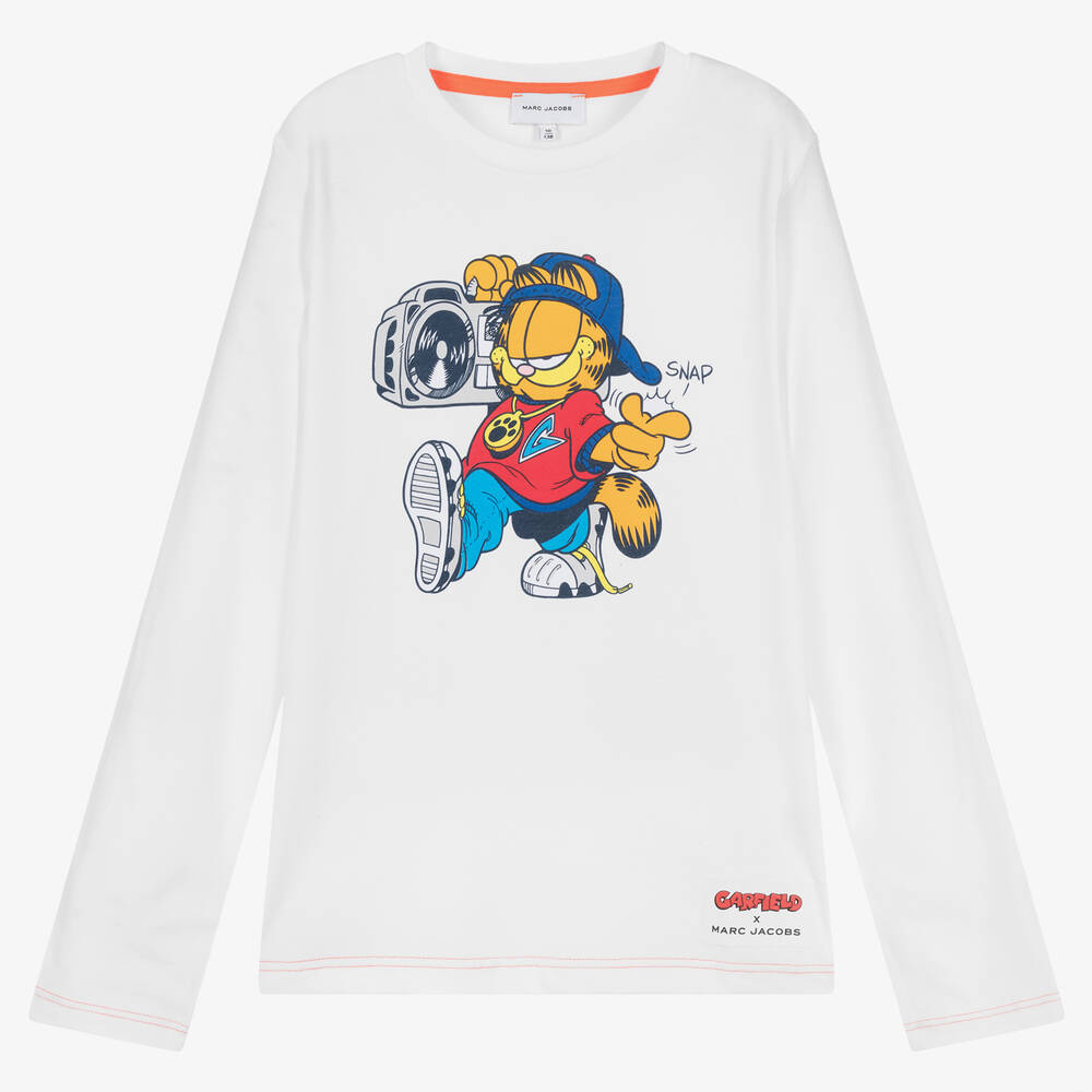 MARC JACOBS - Weißes Teen Baumwolloberteil mit Garfield-Motiv für Jungen | Childrensalon