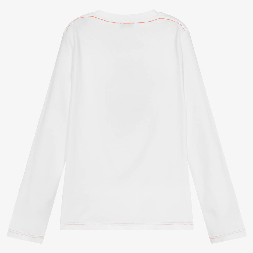 MARC JACOBS-توب قطن جيرسي عضوي لون أبيض تينز ولادي | Childrensalon Outlet