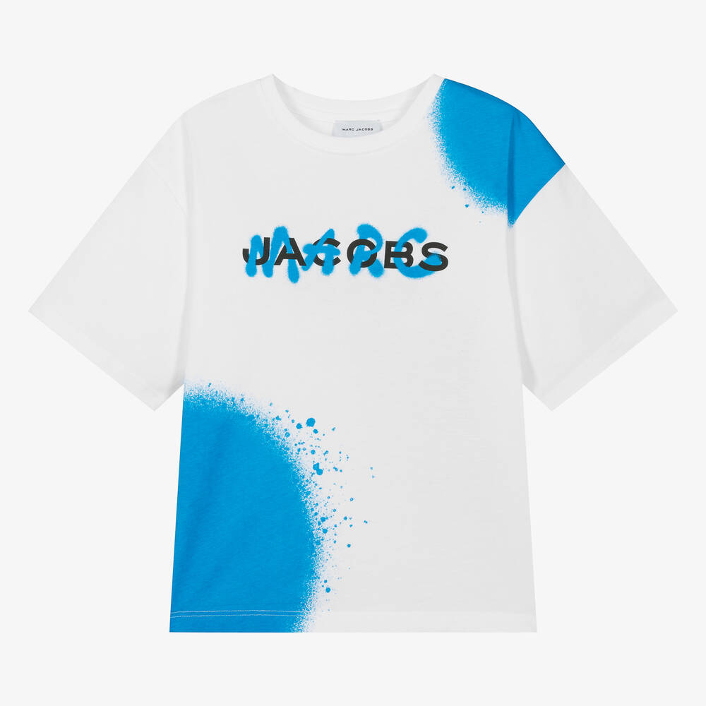 MARC JACOBS-Teen Boys White Cotton Spray Paint T-Shirt | Childrensalon Outlet