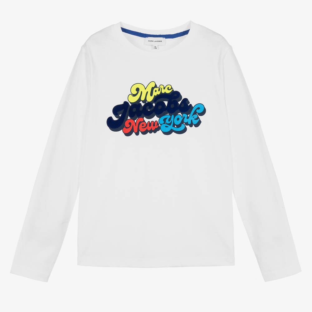 MARC JACOBS-Белый хлопковый топ для мальчиков-подростков | Childrensalon Outlet