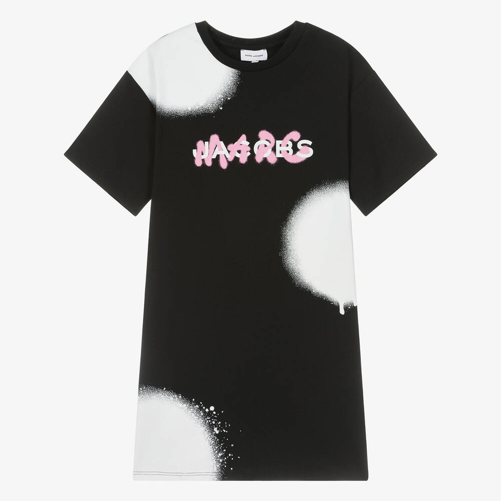 MARC JACOBS-Teen Girls Black Cotton Spray Paint Dress | Childrensalon Outlet