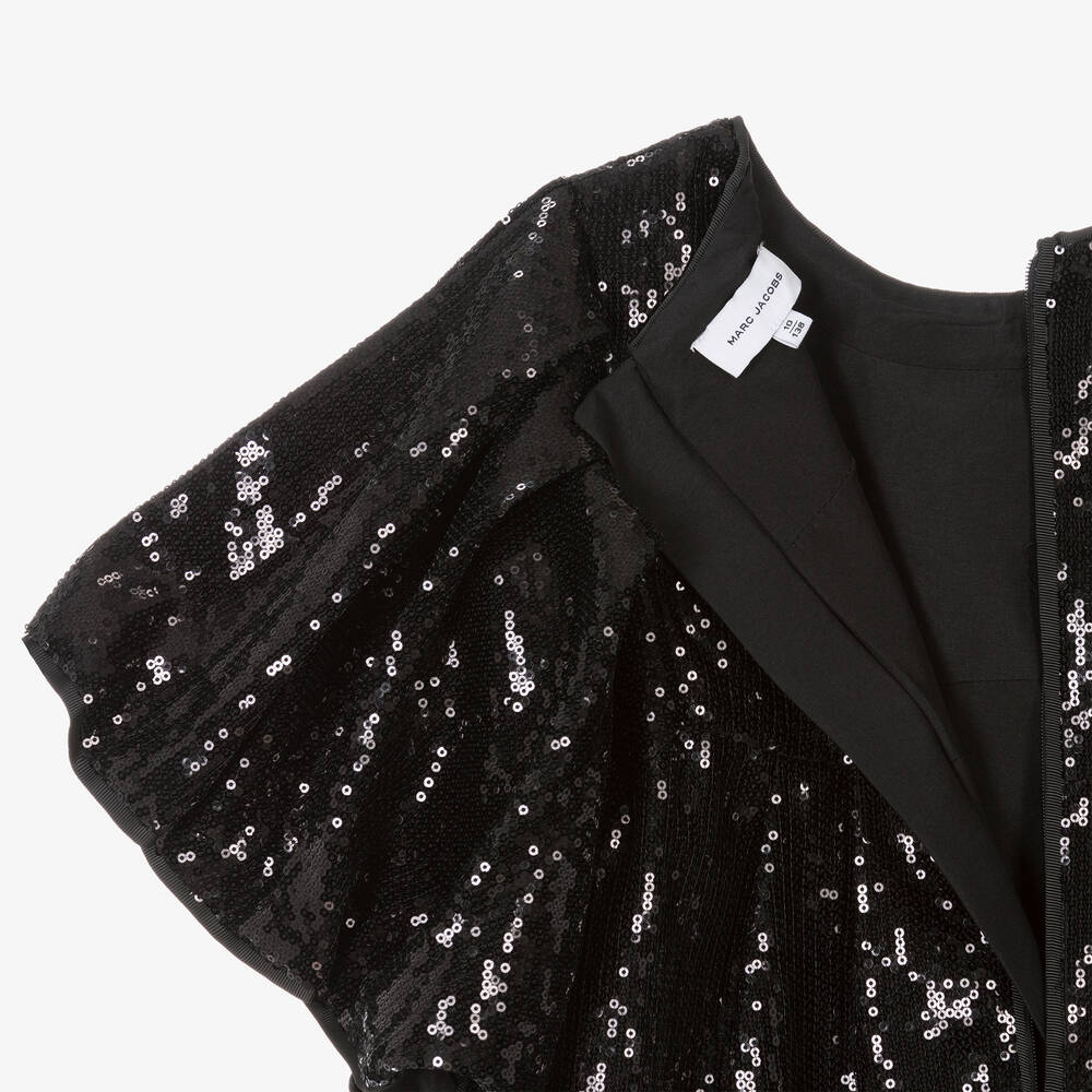 MARC JACOBS-Teen Girls Black Sequinned Dress | Childrensalon Outlet