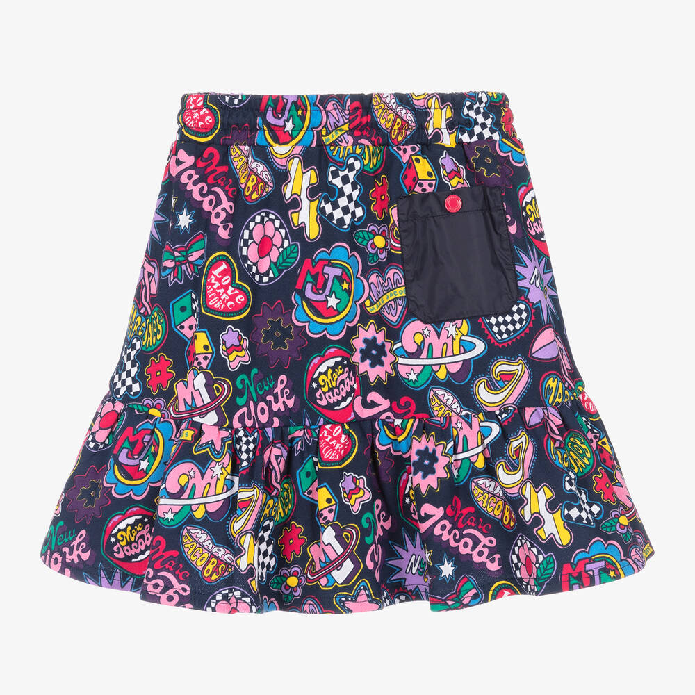 MARC JACOBS - Teen Girls Blue Cotton Patch Skirt | Childrensalon Outlet