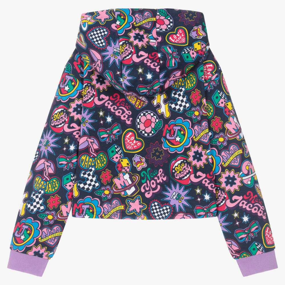 MARC JACOBS-Teen Girls Blue Cotton Zip-up Top | Childrensalon Outlet