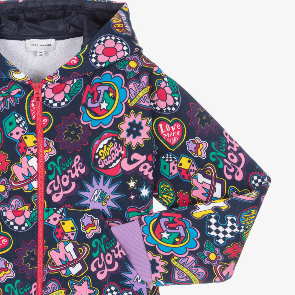 MARC JACOBS-Teen Girls Blue Cotton Zip-up Top | Childrensalon Outlet