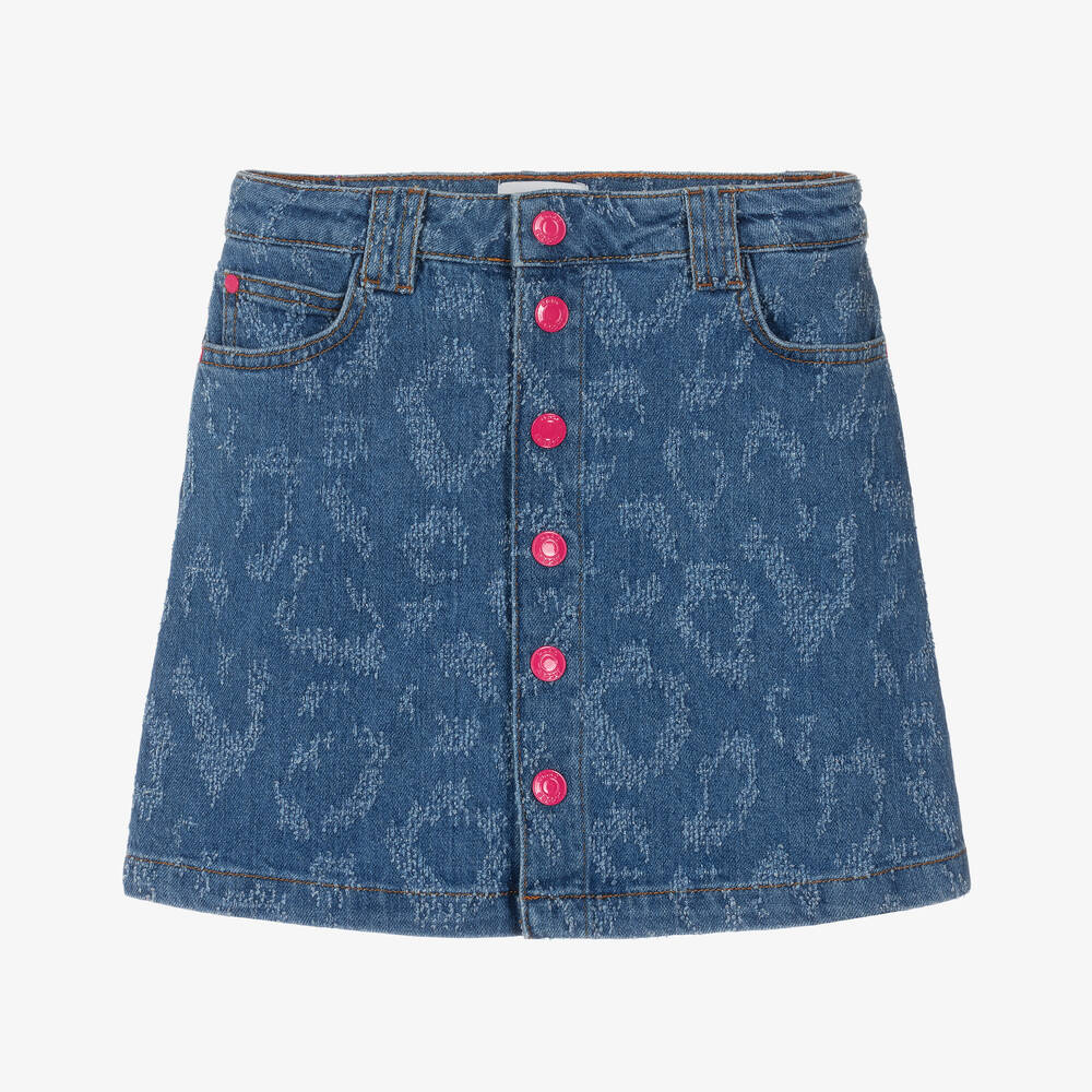 MARC JACOBS - Teen Girls Blue Denim Leopard Pattern Skirt | Childrensalon