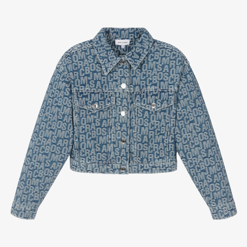 MARC JACOBS-Teen Girls Blue Jacquard Denim Jacket | Childrensalon Outlet