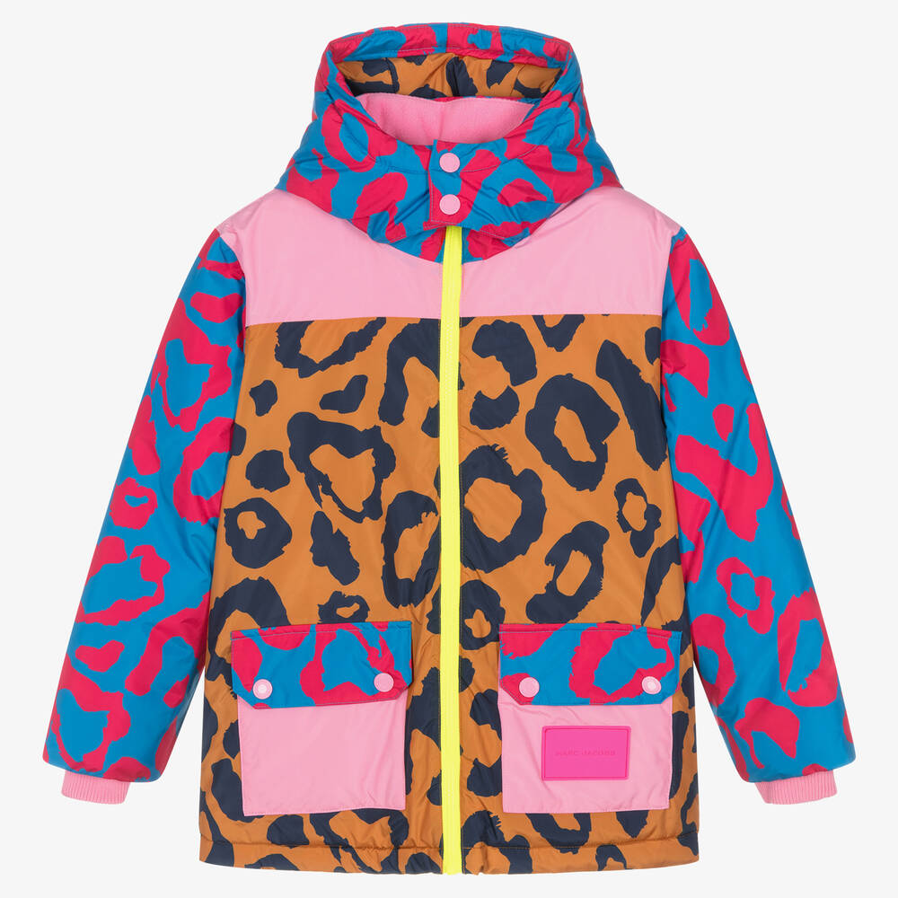 MARC JACOBS - معطف تزلج بطبعة الفهد لون بني وزهري تينز بناتي | Childrensalon
