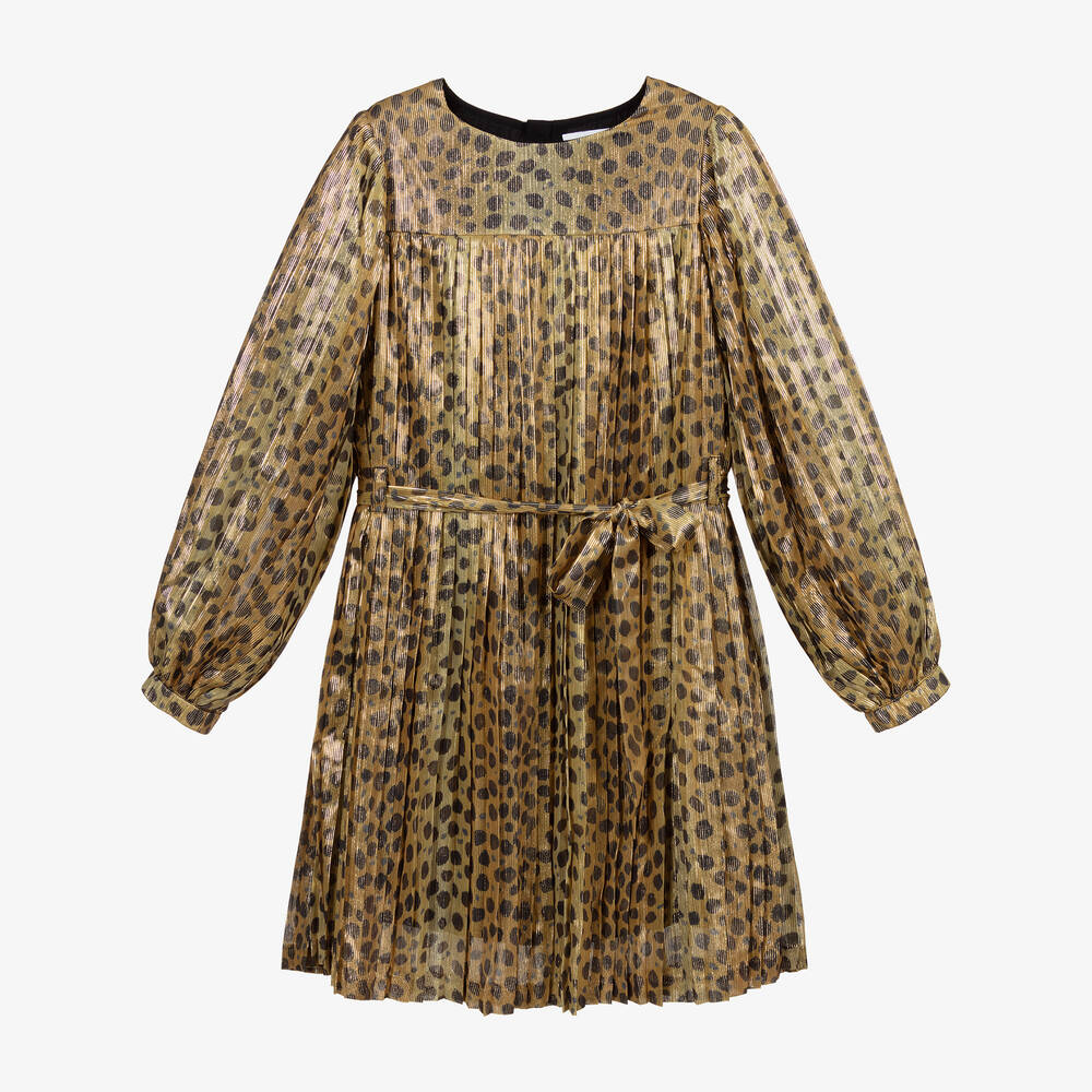 MARC JACOBS-Teen Girls Gold Chiffon Dress | Childrensalon Outlet