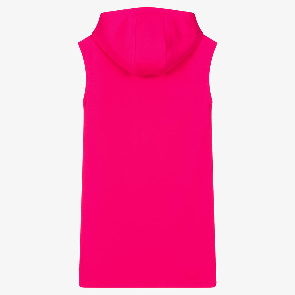 مارك جاكوبس-فستان هودي تينز بناتي قطن جيرسي لون زهري | Childrensalon Outlet