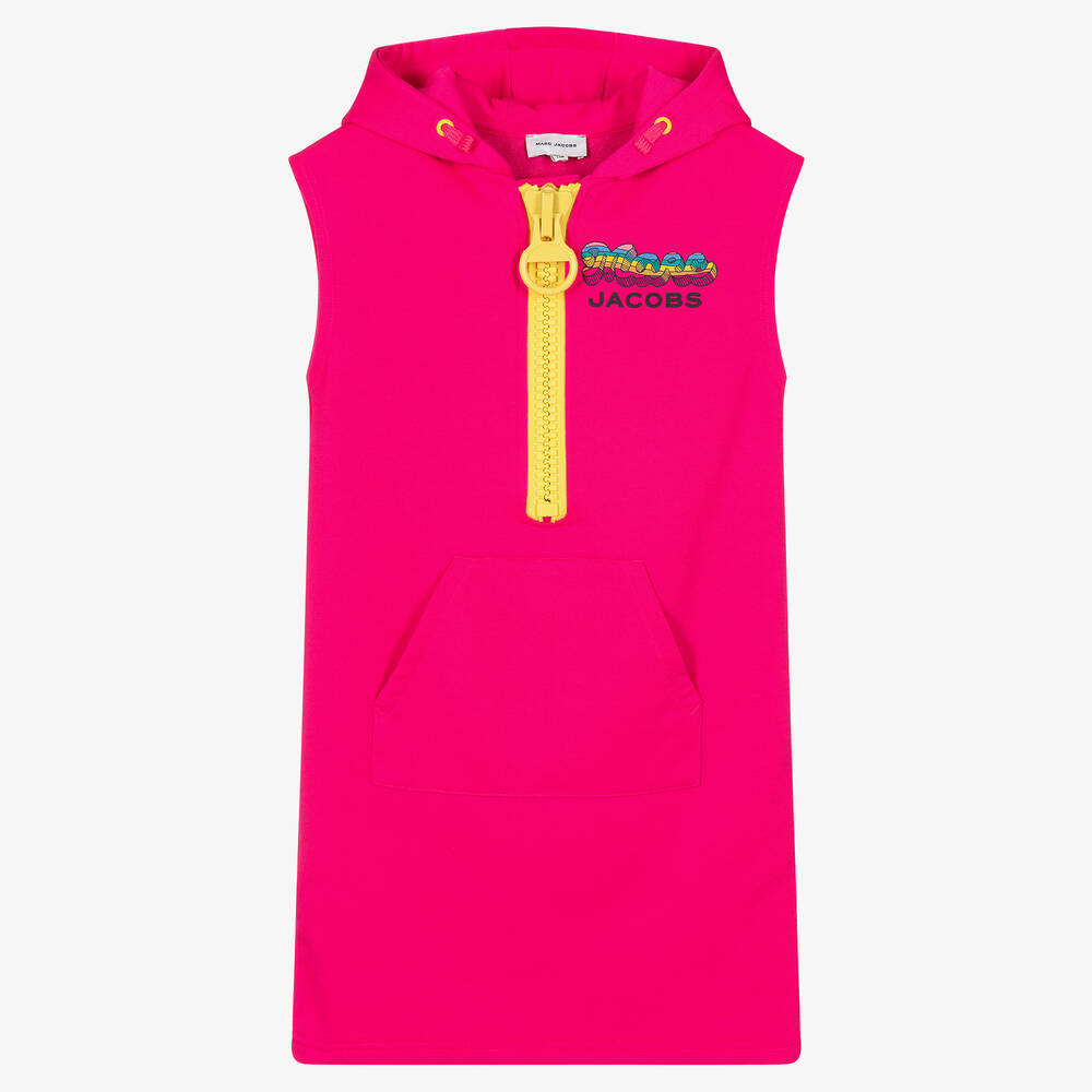 MARC JACOBS - Teen Girls Hooded Pink Jersey Zip-Up Dress | Childrensalon